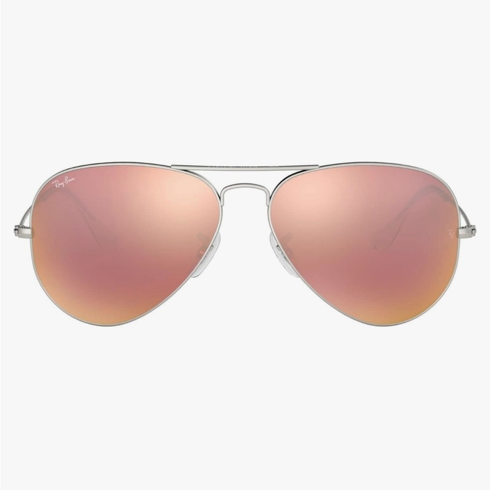 Pink Mirrored Ray Ban Aviator Sunglasses with Silver frame